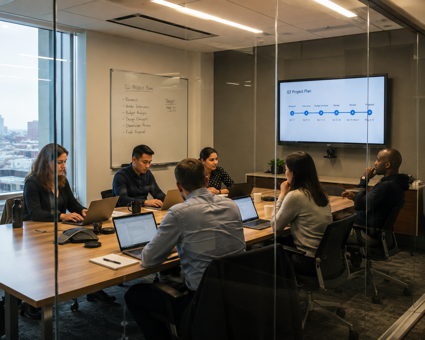 Team working through an engagement